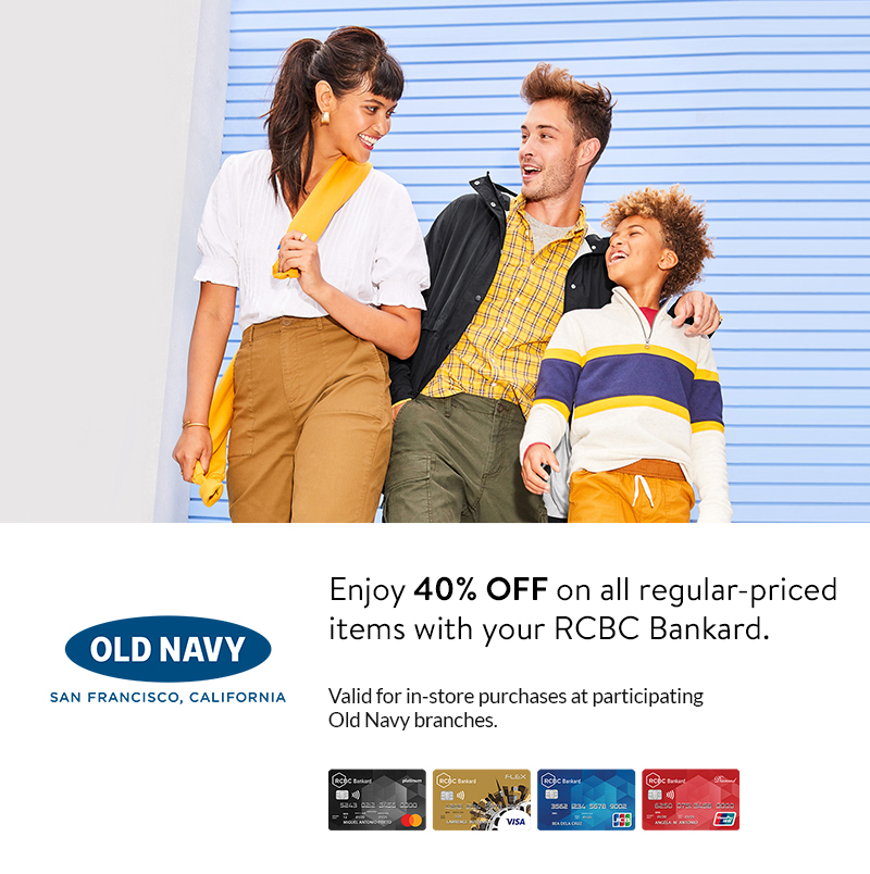 40% OFF at OLD NAVY – RCBC Credit Card