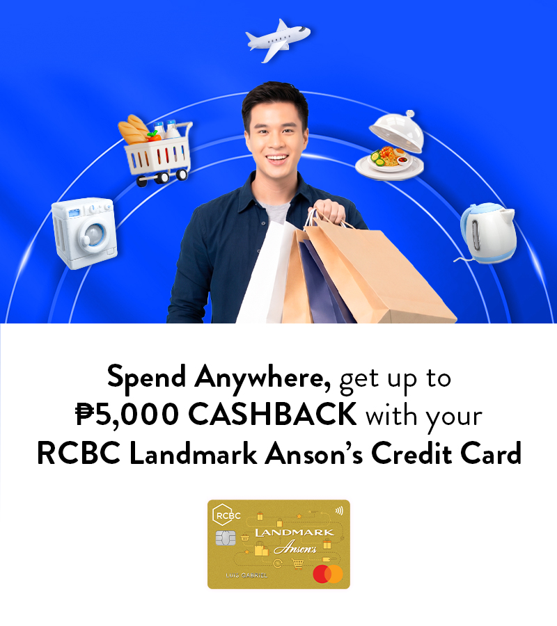 RCBC Spend Anywhere: Up to ₱5,000 CASHBACK with RCBC Landmark Anson's Credit Card official promo image