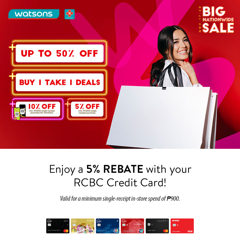 5 Rebate At Watsons RCBC Credit Cards