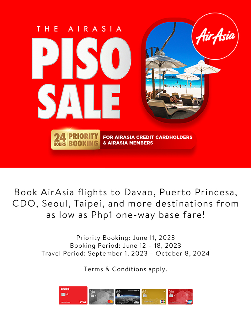 airasia PISO SALE + Priority Booking for airasia Cardholders