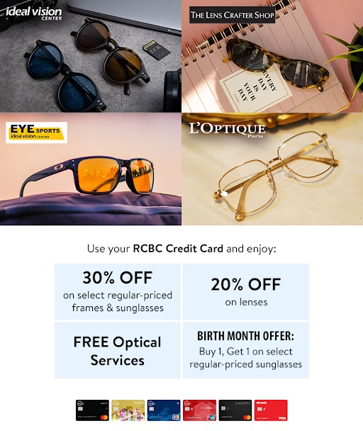 Up to 30% OFF at Ideal Vision Center with your RCBC CC